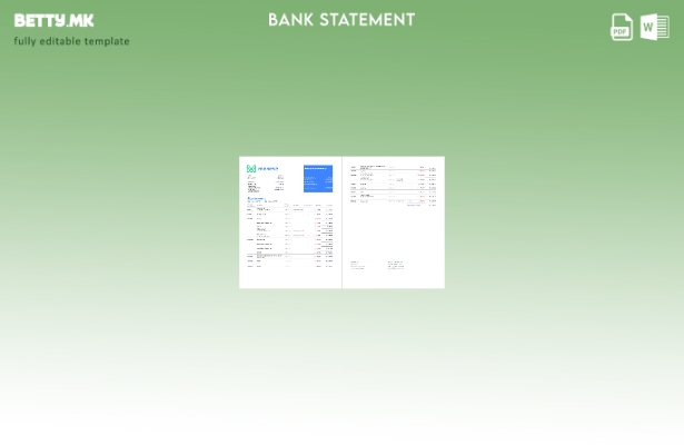 модерен стил Шаблон за ексел страници за извод од банка Monese на Обединетото Кр