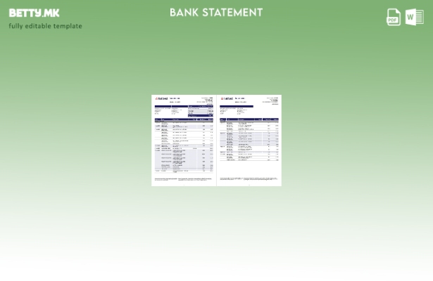 модерен стил Шаблон за збор (страници) за извод од банка на Обединетото Кралство