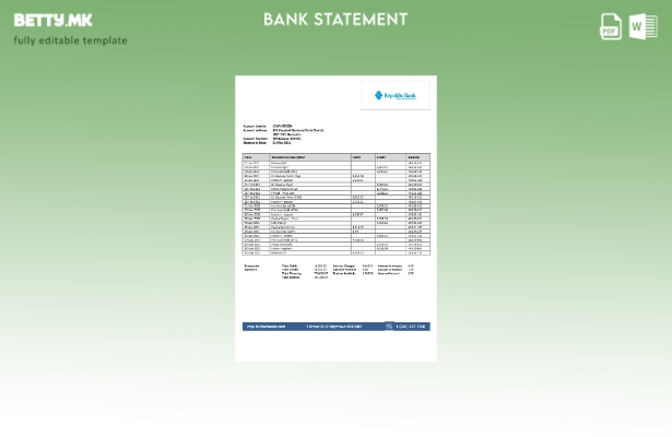 модерен стил Шаблон за збор верзија на извод од банка на република Барбадос