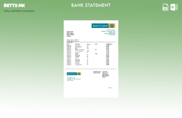 модерен стил Шаблон за збор за извод на банка на Кипар на Кипар