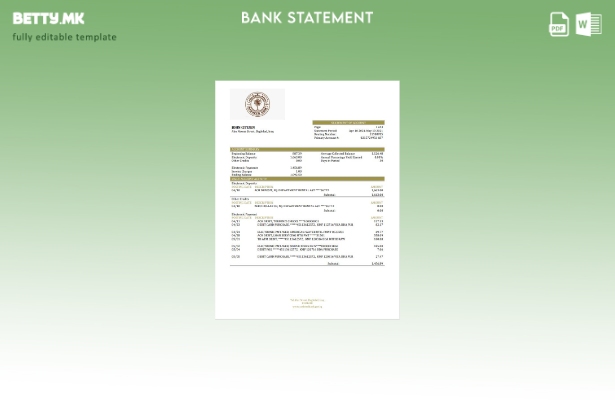 модерен стил Шаблон за збор за извод од банка Ирак Рашид