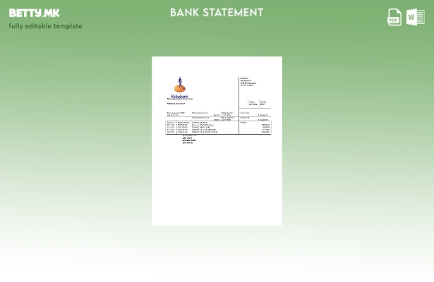 модерен стил Шаблон за збор за извод од банка Рабобанк на Холандија