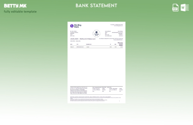 модерен стил Шаблон за збор за извод од банка Старлинг на Обединетото Кралство 1