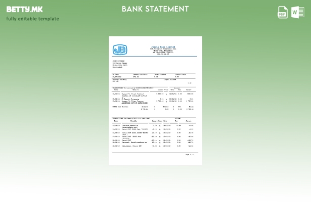модерен стил Шаблон за збор за извод од банка во Бангладеш Џаната
