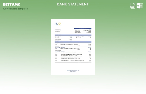 модерен стил Шаблон за збор за извод од банка во Габон Alios Finance