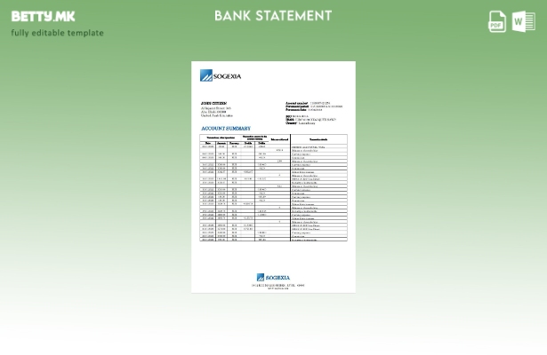модерен стил Шаблон за збор за извод од банка во Луксембург Sogexia