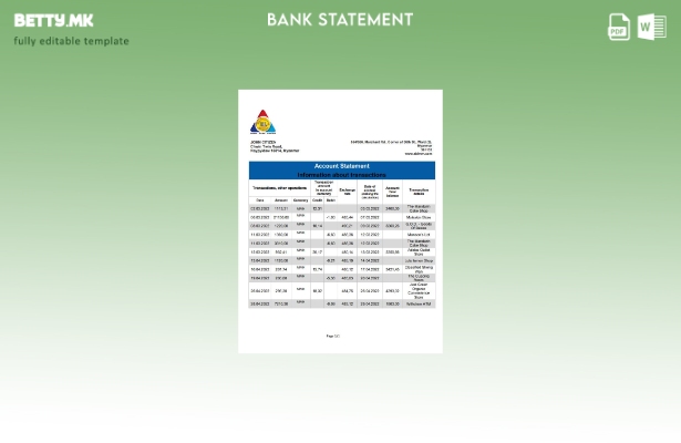 модерен стил Шаблон за збор за извод од банка во Мјанмар Инва