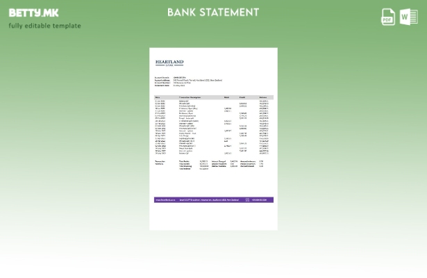 модерен стил Шаблон за збор за извод од банка во Нов Зеланд Хартленд