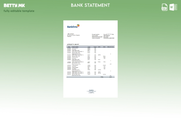 модерен стил Шаблон за збор за извод од банка во Панама Банистмо