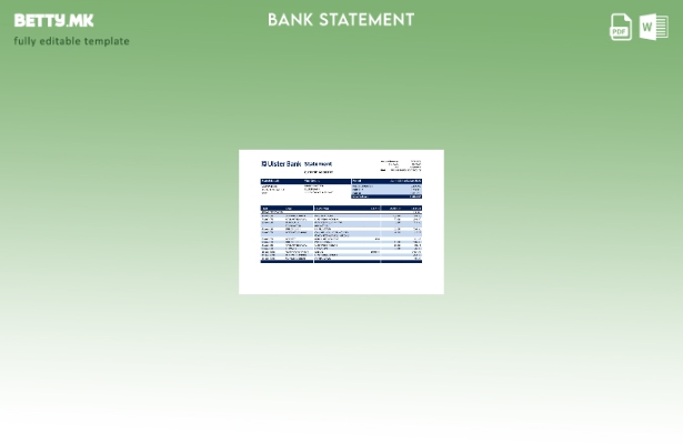 модерен стил Шаблон за збор за извод од банка во Република Ирска Алстер