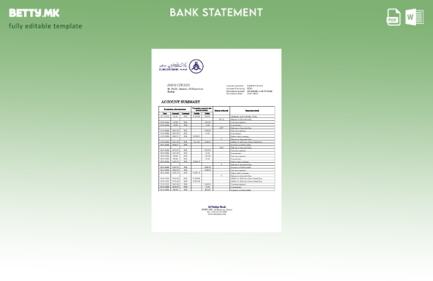 модерен стил Шаблон за збор за извод од банка во Судан Ал Нилен