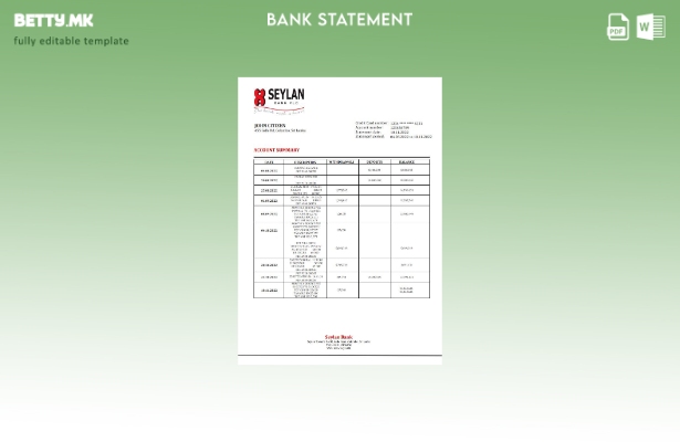 модерен стил Шаблон за збор за извод од банка во Шри Ланка Сејлан