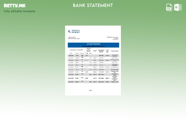модерен стил Шаблон за збор за извод од банка за домување во Јемен