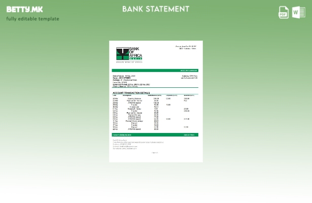 модерен стил Шаблон за збор за извод од банка на Бенин Банка на Африка