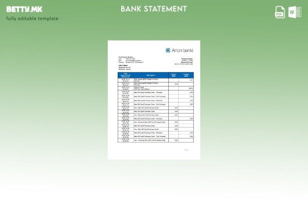 модерен стил Шаблон за збор за извод од банка на Исланд Арион