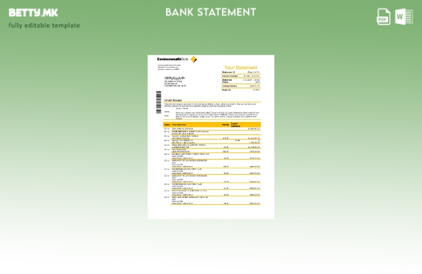 модерен стил Шаблон за збор за извод од банка на Комонвелтот на Австралија