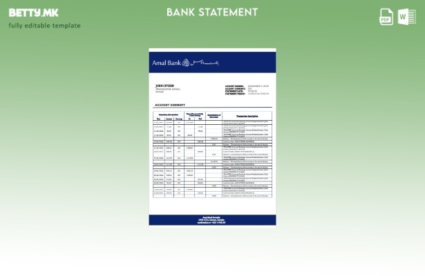 модерен стил Шаблон за збор за извод од банка на Сомалија Амал