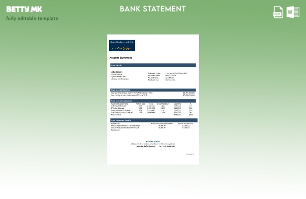 модерен стил Шаблон за збор за извод од банкарска банка Џордан Банка на Јордан