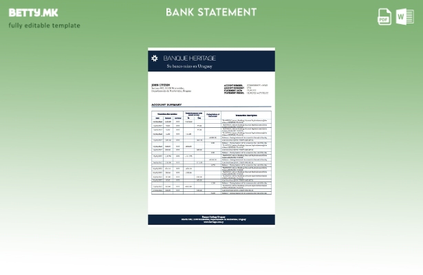 модерен стил Шаблон за збор за извод од банкарска банкарска банка на Уругвај