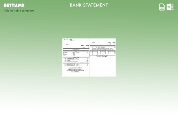 модерен стил Шаблон за збор на страница за извод од банка во региони
