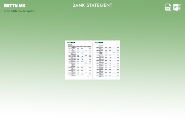 модерен стил Шаблон за збор страници за извод од банкарска сметка во Кенија KCB
