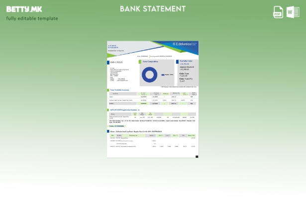 модерен стил Шаблон за збор страници за изводи од банка во Индија Еделвајс