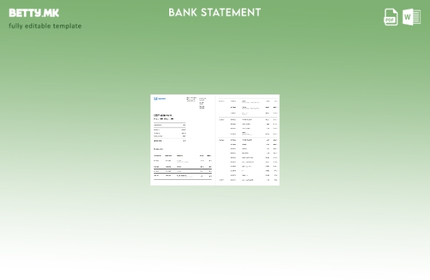 модерен стил Шаблон за збор страници за изводи од банкарски изводи на Обединет 1