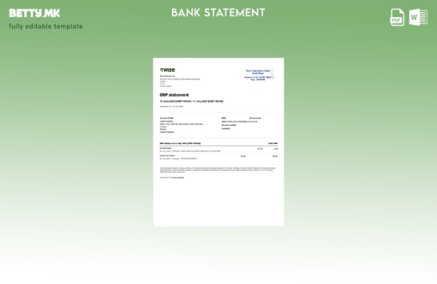модерен стил Шаблон за зборови за извод на сметката на Обединетото Кралство Wise
