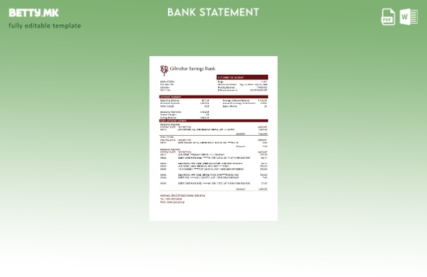 модерен стил Шаблон за зборови за извод од Гибралтарската штедилница