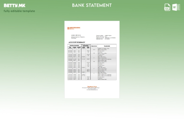 модерен стил Шаблон за зборови за извод од банка во Црна Гора Хипотекарна