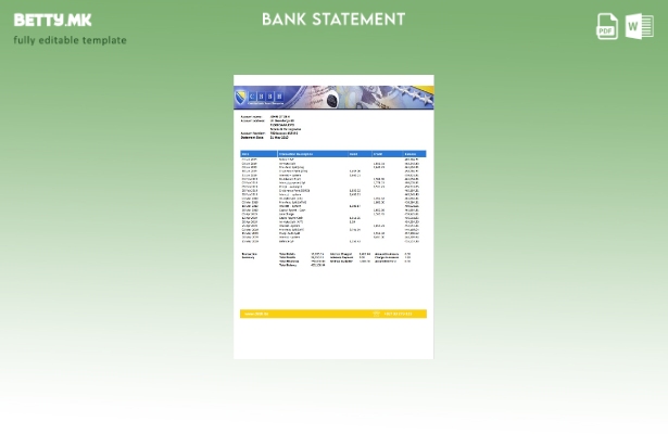 модерен стил Шаблон за зборови за извод од централната банка на Босна и Херцегов