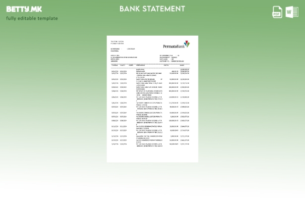 модерен стил Шаблон за зборови за изјава на Индонезија Перматабанк