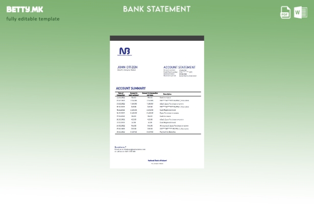 модерен стил Шаблон за зборови за изјава на Националната банка на Малави