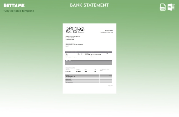 модерен стил Шаблон за зборови за изјава на централната банка на Либија на Либиј