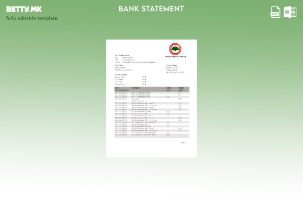 модерен стил Шаблон за зборови од банкарски извод од Бангладеш Рупали