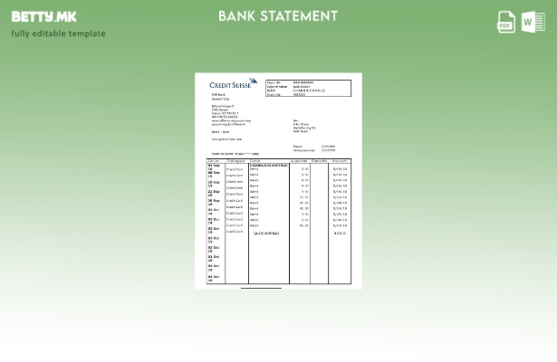 модерен стил Швајцарија Кредит Свис банкарски доказ за образец за изјава за адре