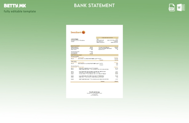 модерен стил Шведска Шаблон за збор за извод од банка Swedbank