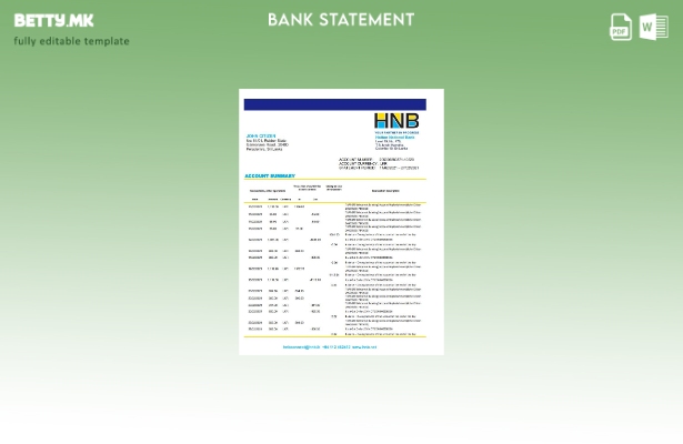 модерен стил Шри Ланка Хатон Шаблон ексел за извод на национална банка