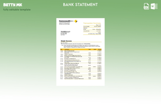 модерен стил извод од банка на Австралија Комонвелт, шаблон за страници 1