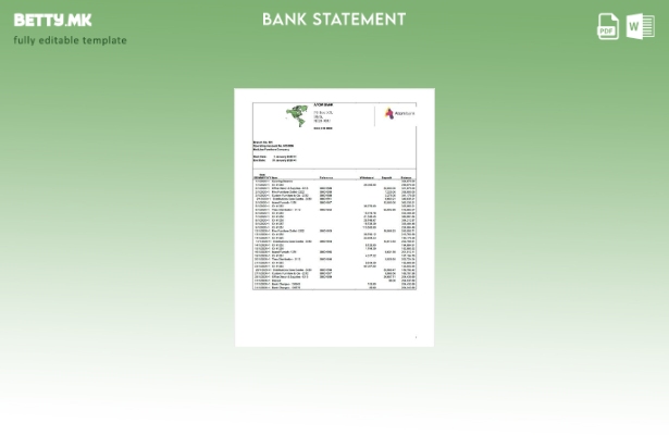 модерен стил извод од сметката на Обединетото Кралство Atom Bank Шаблон за Word