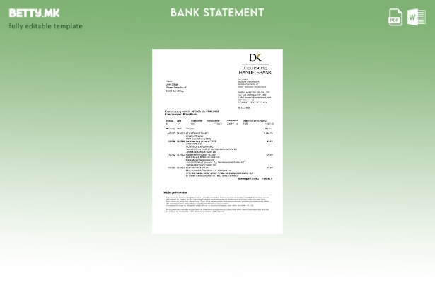 модерен стил изјава Германија Handelsbank на шаблон Deutsch