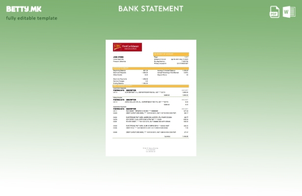 модерен стил на Бахамите FirstCaribbean International Bank извод од банкарски ша