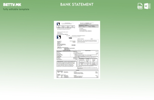 модерен стил на САД Сатон банка Шаблон за зборови за изводи за кредитна картичка