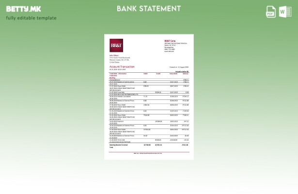 модерен стил на САД Северна Каролина BB&T Corp. Шаблон за збор за извод од банка