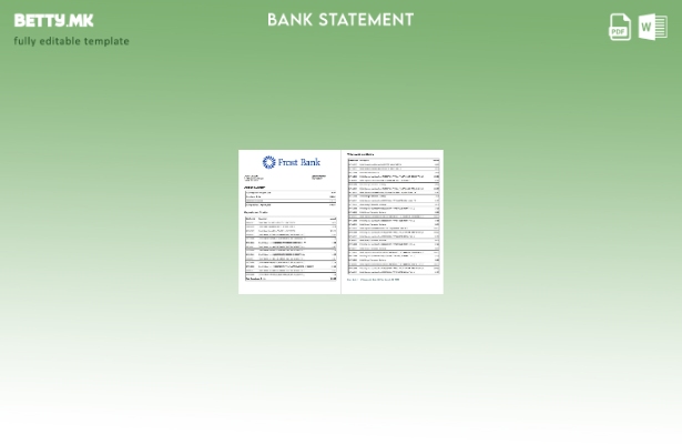 модерен стил на САД Фрост банкарски изводи шаблон страници со зборови