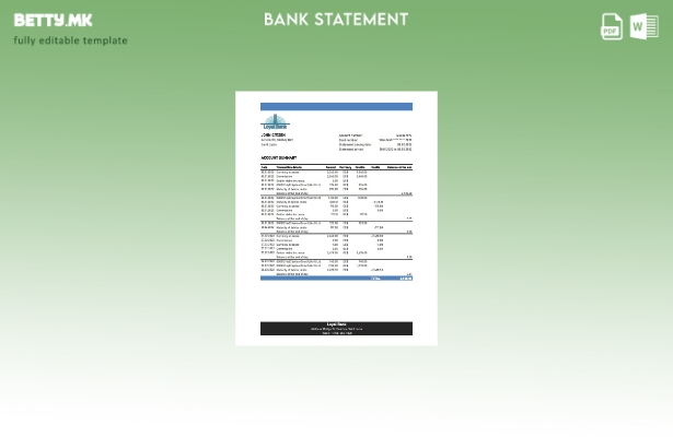 модерен стил на Света Луција Лојален банкарски извод од ексел шаблон