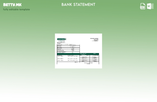модерен стил на ексел шаблон за извод од банка Амана во Шри Ланка