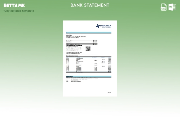 модерен стил шаблон за збор верзија на извод од банка во Мексико Инбурса