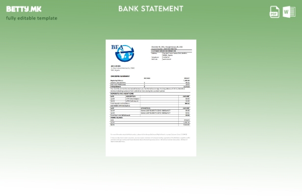 модерен стил Algeria Banque extérieure d'Algérie шаблон за извод од банка