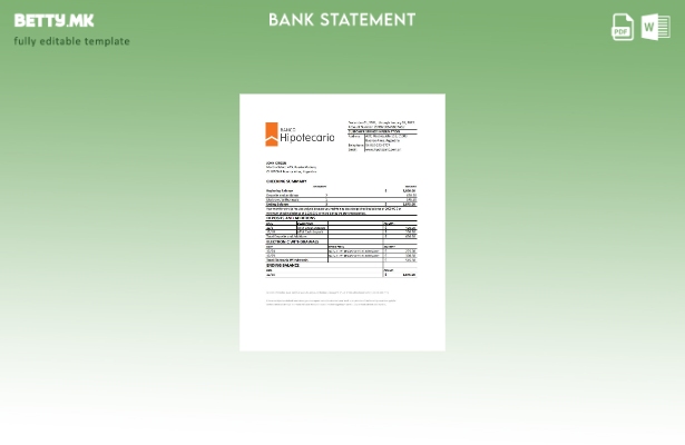 модерен стил Argentina Banco Hipotecario банкарски ексел шаблон